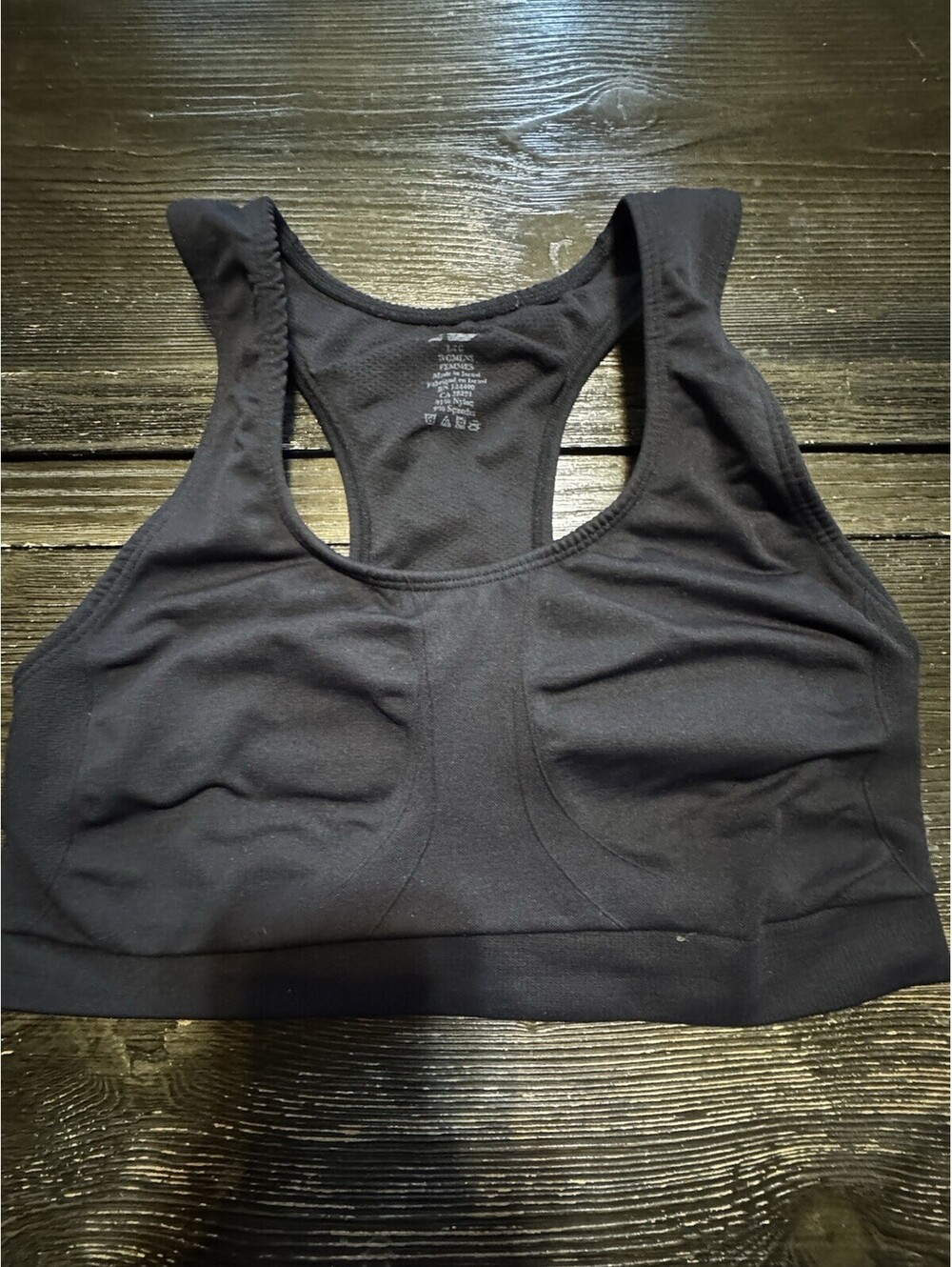 New Balance Womens Large Black Racerback Sports Bra Athletic Workout Gym L